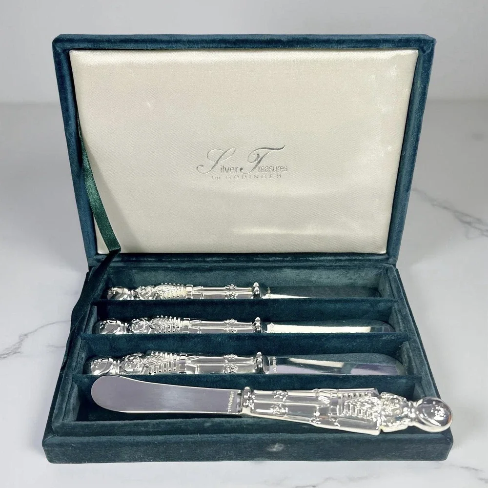 Silver Treasures Godinger Toy Soldier Knife Set of 4 Cheese Butter Spread XMAS